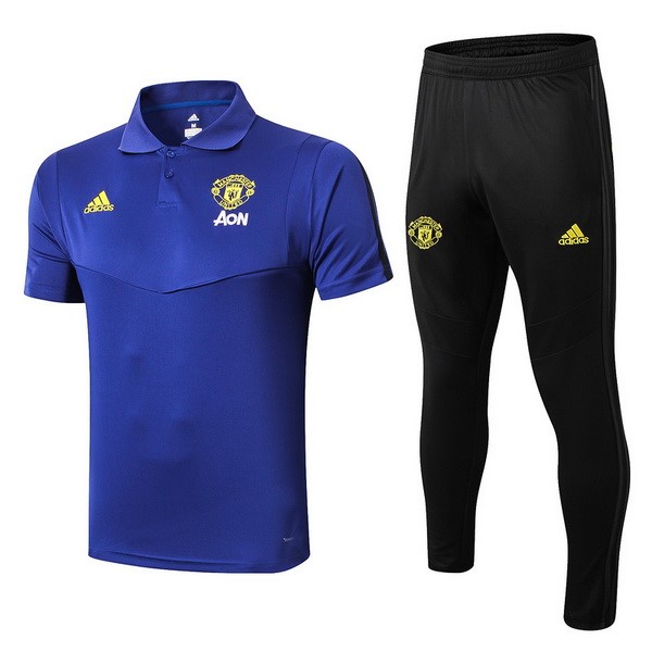 Replicas Polo Manchester United Conjunto Completo 2019/20 Azul Amarillo Negro